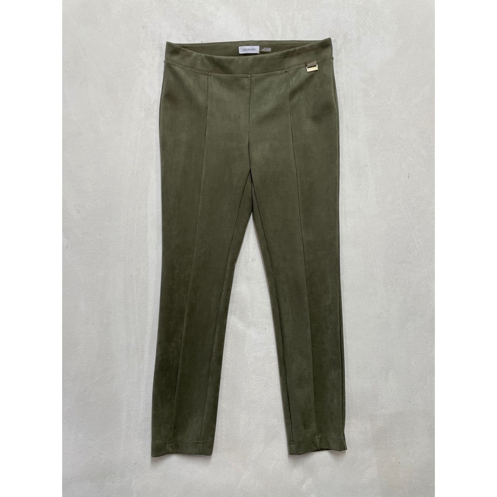 Calvin Klein Womens Olive Green Faux Suede Slim Leggings Pants M7VK0201